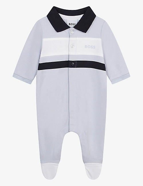 BOSS: Polo logo-patch stretch-cotton babygrow 3-9 months