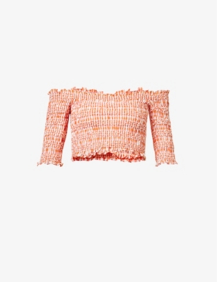 Kenzo Woman Top Orange Size L Cotton In Medium Orange