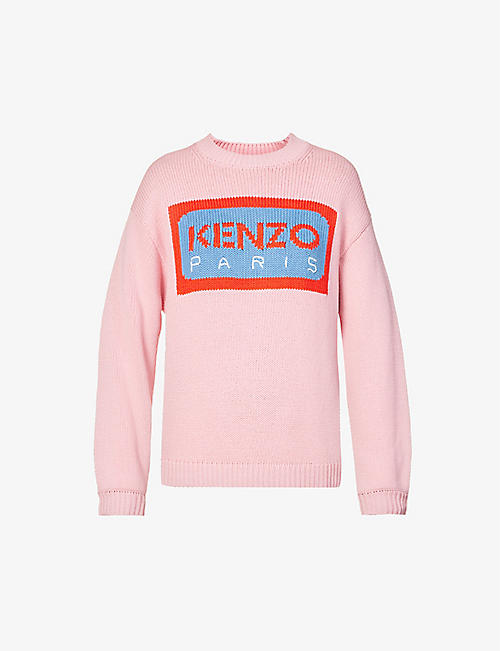 KENZO: Logo-print stretch-cotton blend knitted jumper