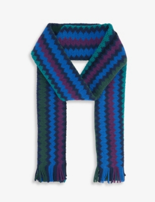 MISSONI: Zigzag patterned wool scarf