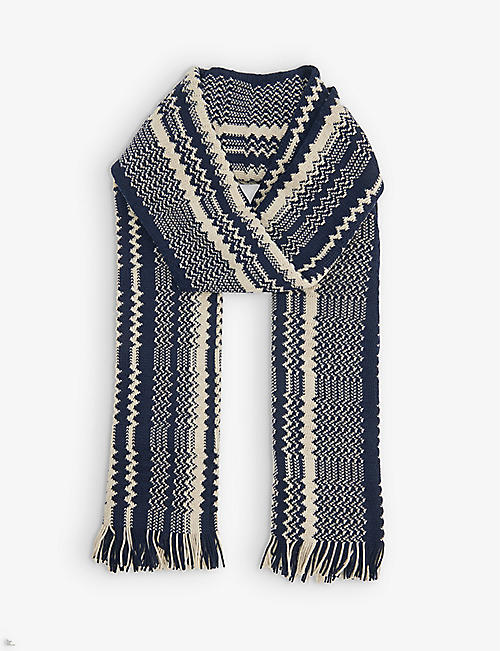 MISSONI: Zigzag patterned wool scarf
