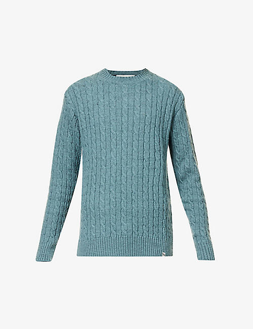 PEREGRINE: Makers Stitch cable-knit wool-knitted jumper