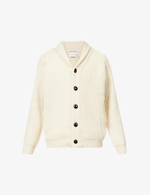 PEREGRINE: Wilkinson brand-tab wool-knitted cardigan