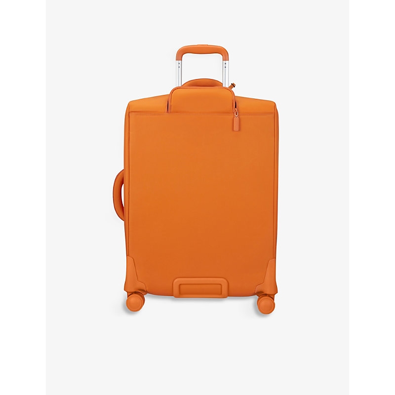 Shop Lipault Plume Medium-trip Woven Suitcase 63cm In Smashed Pumpkin