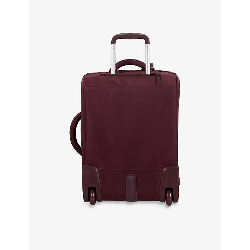 Shop Lipault Plume Foldable Two-wheel Cabin Suitcase 55cm In Dark Purple