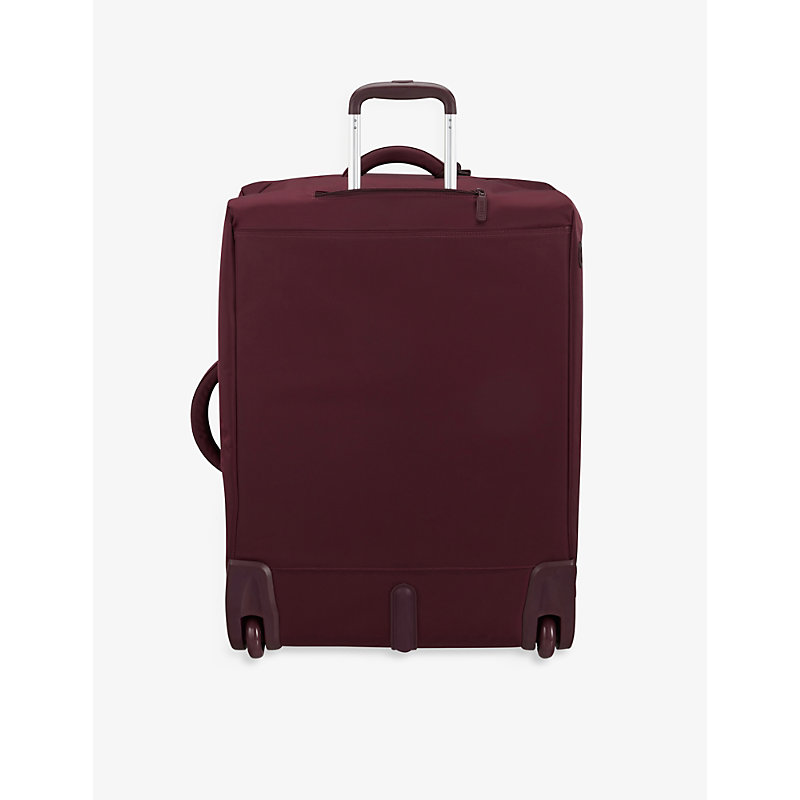Shop Lipault Plume Foldable Two-wheel Long-trip Suitcase 75cm In Dark Purple