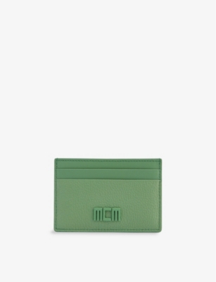 Mcm Tech Card Case In Spanish Leather In Loden Frost
