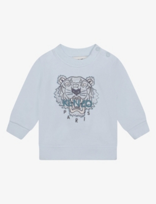 KENZO: Tiger-embroidered cotton-jersey sweatshirt 6 months-3 years