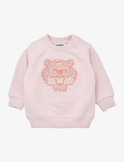 KENZO: Tiger-embroidered cotton-jersey sweatshirt 6-18 months