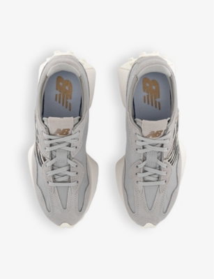 NEW BALANCE: 327 mesh and suede low-top trainers