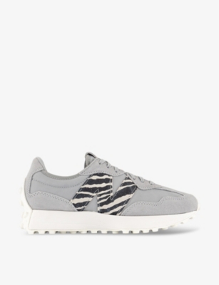 NEW BALANCE: 327 mesh and suede low-top trainers