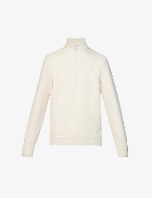 CASTORE: Quarter-zip relaxed-fit stretch-woven blend sweatshirt