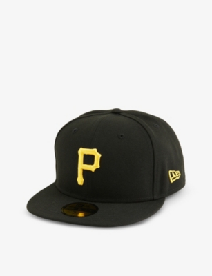 NEW ERA NEW ERA MENS BLACK 59FIFTY PITTSBURGH PIRATES LOGO-EMBROIDERED WOVEN BASEBALL CAP,63198110