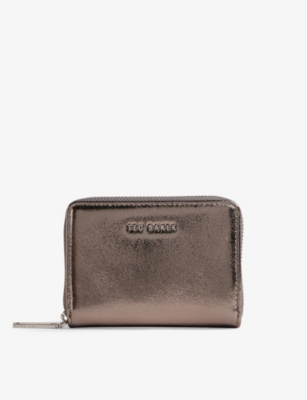 Ted Baker Womens Gunmetal Lilleee Small Zip-fastened Leather Purse