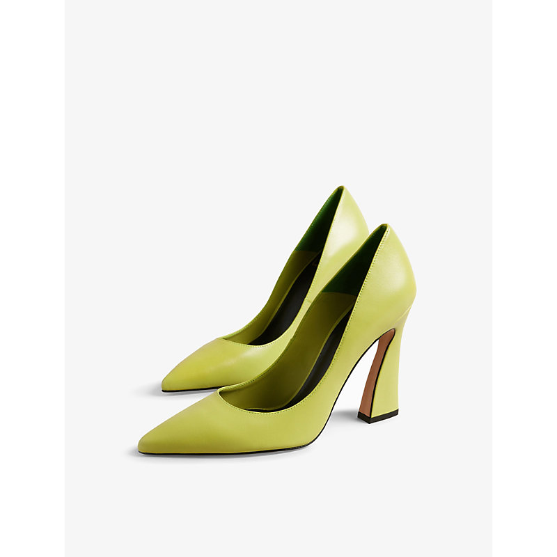 Shop Ted Baker Women's Pl-green Teyma Pointed-toe Leather Court Heels
