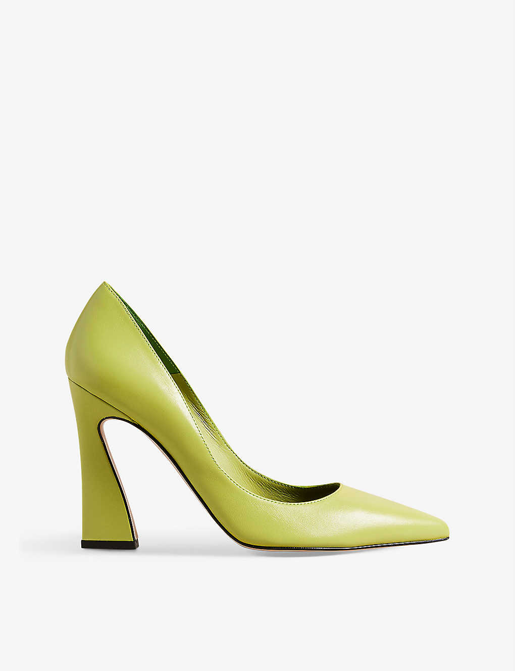 Shop Ted Baker Womens Pl-green Teyma Pointed-toe Leather Court Heels