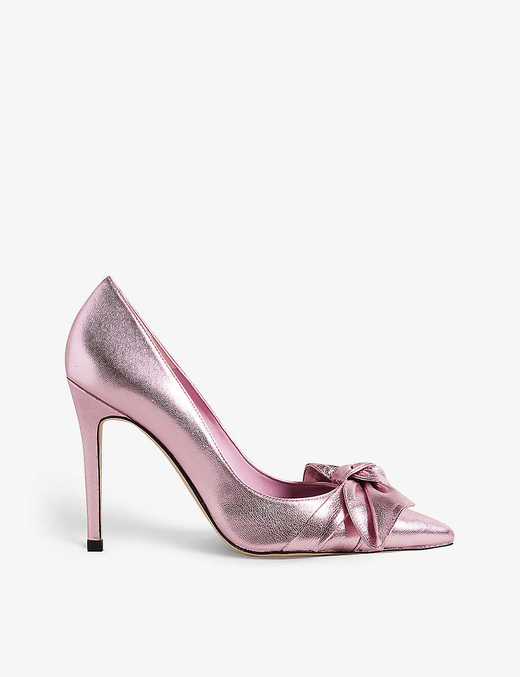 TED BAKER TED BAKER WOMEN'S LT-PINK SILVEYY BOW-EMBELLISHED LEATHER COURT HEELS,63198912