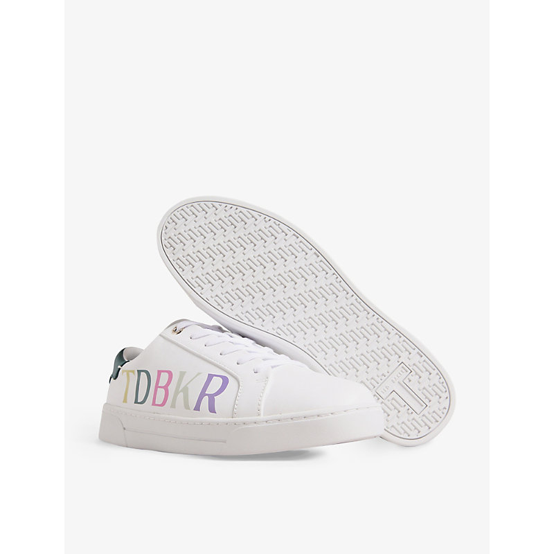 Shop Ted Baker Women's White Artii Branded Leather Trainers