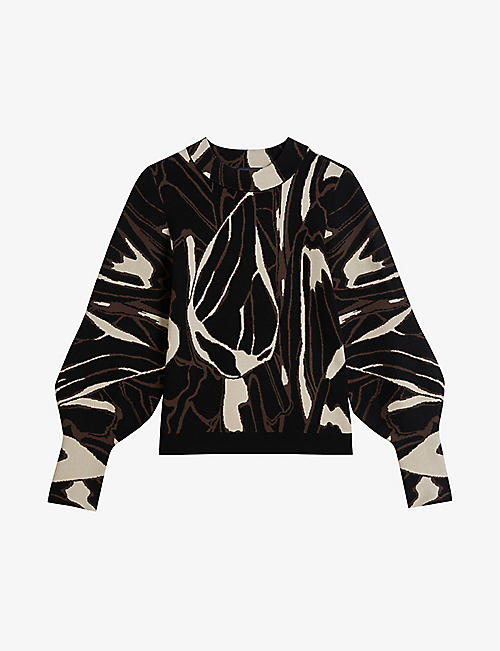 TED BAKER: Marelia abstract knitted jumper
