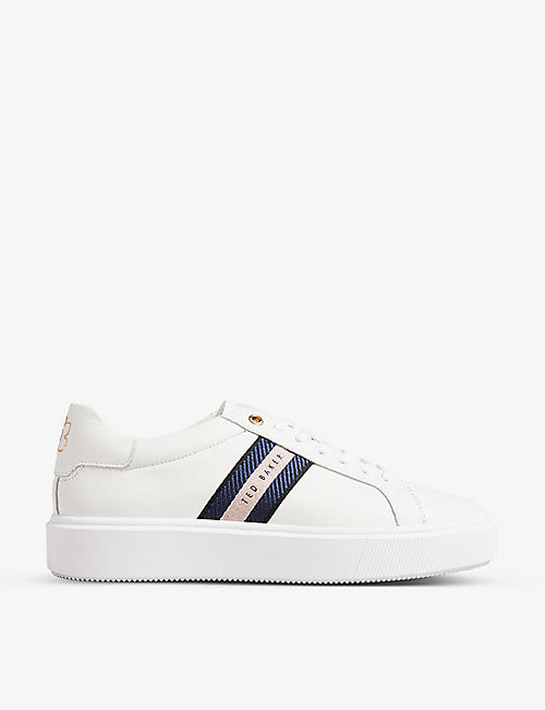 TED BAKER: Lornie leather-webbed platform trainers