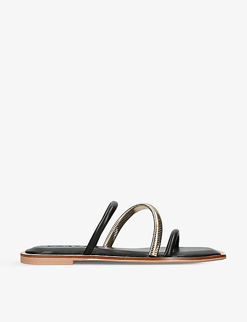 CARVELA: Roma metallic-strap faux-leather sandals