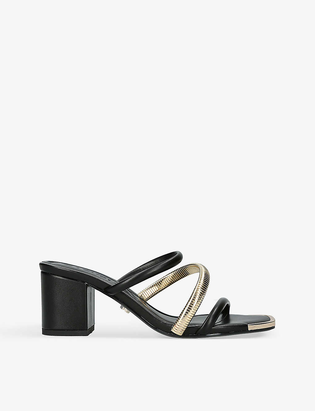 Carvela Womens Black Roma Strapy Faux-leather Heeled Sandals
