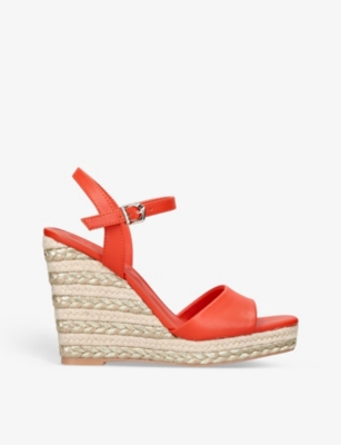 CARVELA: Palma open-toe faux-leather espadrille wedges