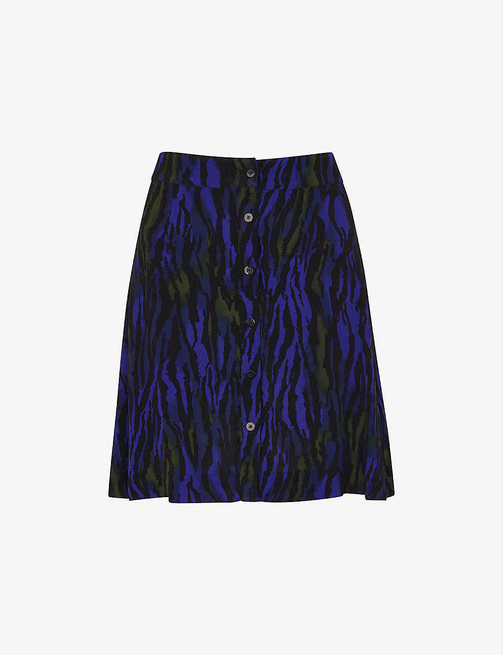 Whistles Womens Multi-coloured Tiger-print Woven Mini Skirt