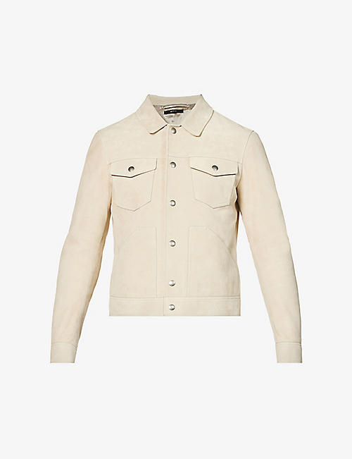 TOM FORD: Western panelled spread-collar suede jacket