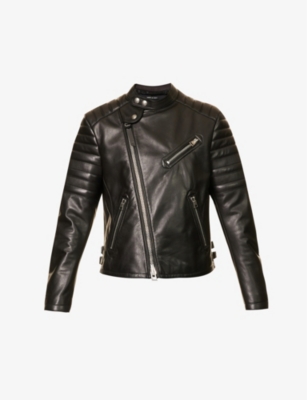 Tom Ford Mens Black Icon Slim-fit Leather Jacket | ModeSens