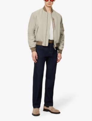 Tom Ford Mens Putty Stand-collar Boxy-fit Shell Jacket | ModeSens