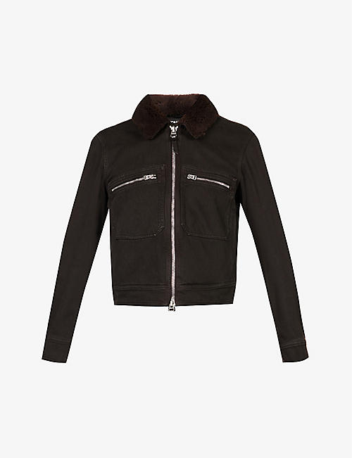 TOM FORD: Fleece-collar regular-fit cotton corduroy jacket