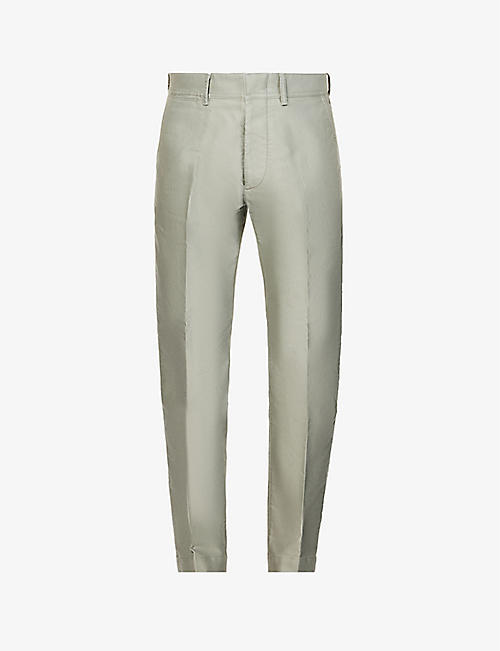 TOM FORD: Straight-leg mid-rise cotton trousers