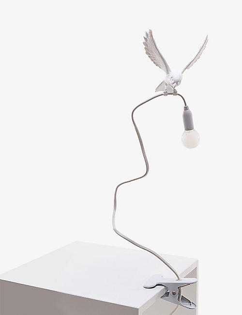 SELETTI: Sparrow Taking Off resin clamp lamp 100cm
