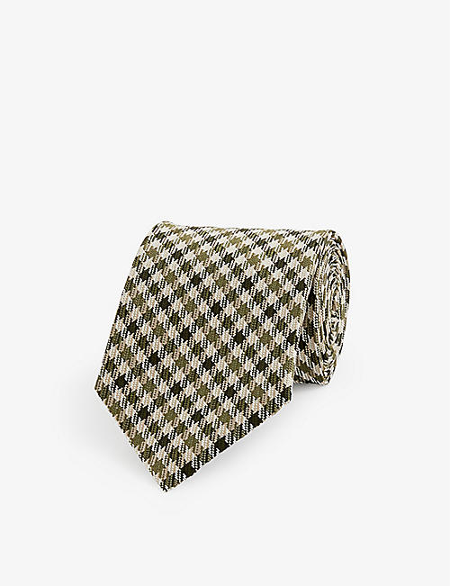 TOM FORD: Houndstooth-pattern silk tie