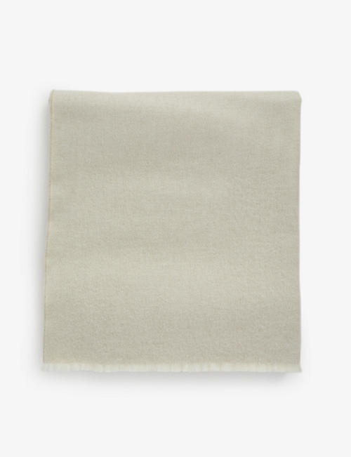 BEGG X CO: 流苏饰边羊毛羊绒混纺盖毯 150.5 厘米 x 204 厘米