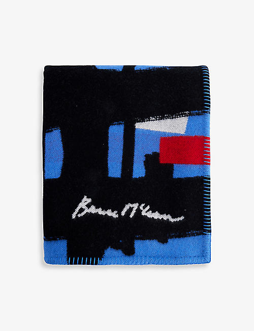 BEGG X CO: Begg & Co. x Bruce McLean Cool Blue Summer 羊毛和羊绒混纺盖毯 137 厘米 x 180 厘米