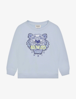 KENZO Icon Tiger logo embroidered cotton jersey sweatshirt 4 12 years Selfridges