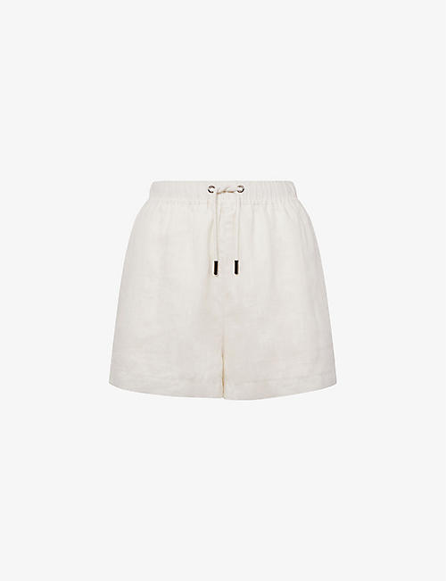 REISS: Cleo high-rise linen shorts