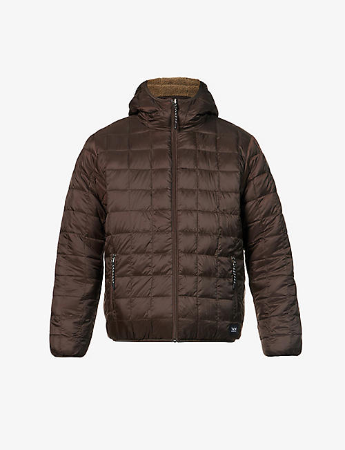 TAION: Reversible shearling-lined shell-down jacket