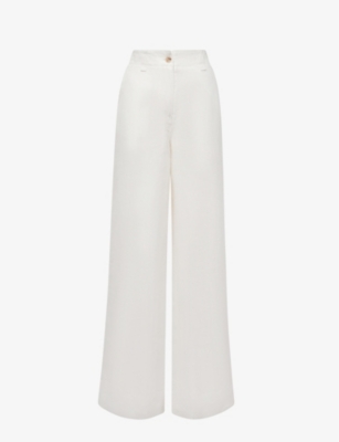 REISS: Demi wide-leg linen trousers