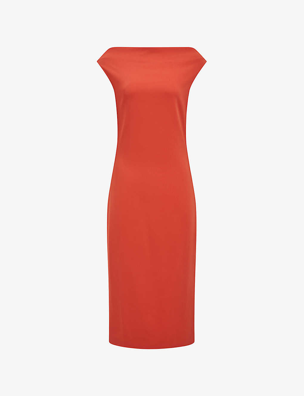 Reiss Womens Coral Zaria Off-the-shoulder Knitted Midi Dress