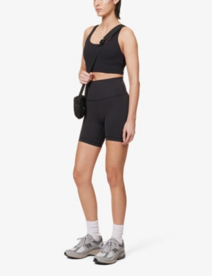 Shop Lululemon Women's Black Wunder Train High-rise Stretch-woven Shorts