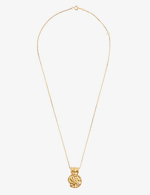 ALIGHIERI: The Sun Salutations medium 24ct yellow gold-plated bronze pendant necklace