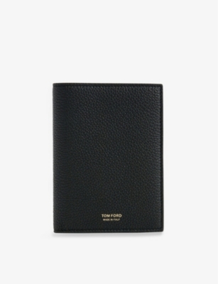 TOM FORD - Logo-embossed leather passport holder 