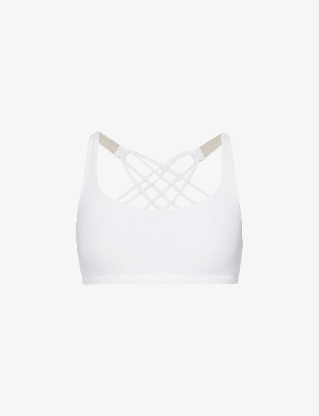 Shop Lululemon Free To Be Wild Stretch-woven Sports Bra In White