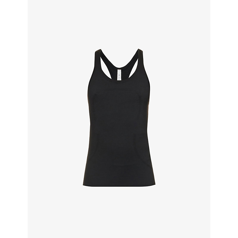 Shop Lululemon Women's Black/black Swiftly Tech Racer-back Stretch-woven Vest Top