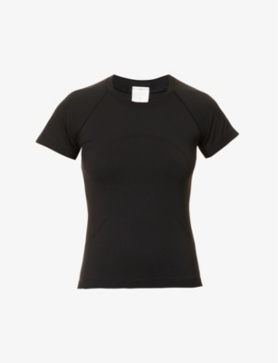 Shop Lululemon Women's Black/black Swiftly Tech 2.0 Stretch-knit T-shirt