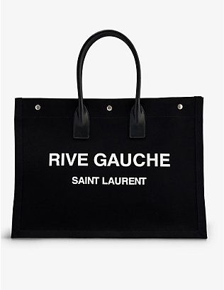 SAINT LAURENT: Rive Gauche cotton tote bag