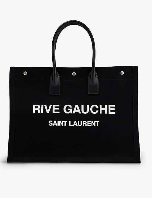 SAINT LAURENT: Rive Gauche cotton tote bag